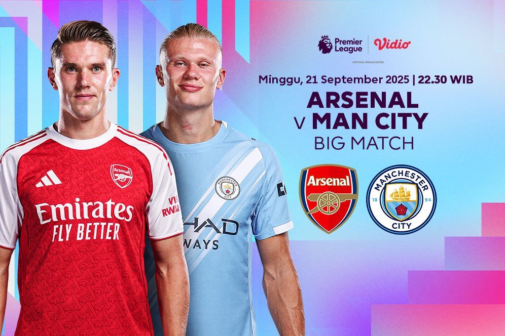 Saksikan Live Streaming Liga Inggris Arsenal vs Manchester City, Eksklusif di Vidio