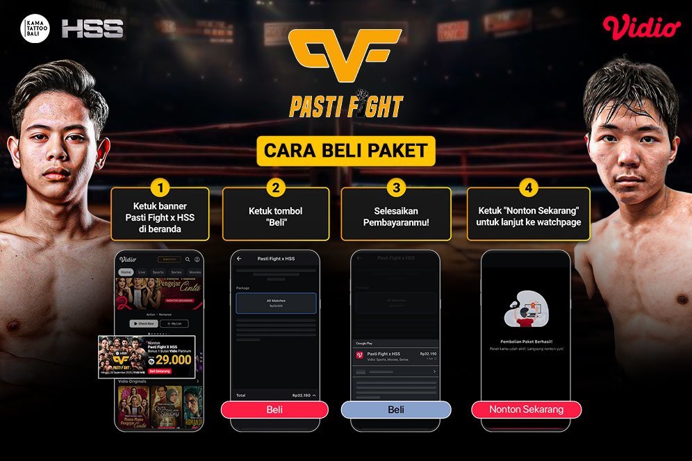 Dengan Rp29 Ribu, Saksikan dan Nonton Pasti Fight X HSS Sepuasnya di Vidio!
