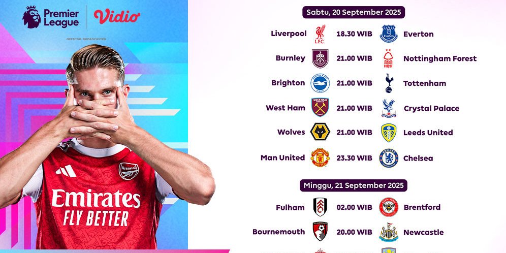 Catat Jadwal Liga Inggris Pekan Kelima 2025/2026, Tayang di Vidio