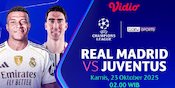 Saksikan dan Nonton Liga Champions 2025/26: Real Madrid vs Juventus Eksklusif di Vidio Saksikan dan Nonton Liga Champions 2025/26: Real Madrid vs Juventus Eksklusif di Vidio
