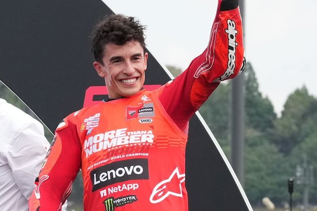 Cedera Marc Marquez Datang Setelah Gelar Dunia Sudah di Tangan Pembalap Ducati Lenovo Team, Marc Marquez (c) AP Photo/Hiro Komae