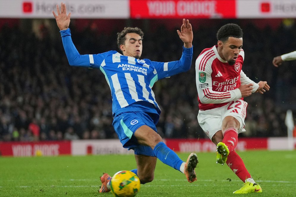 Pemain Muda Bersinar, Arsenal Kalahkan Brighton 2-0 di Carabao Cup
