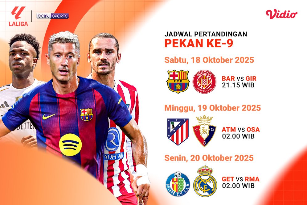 Cek Jadwal dan Nonton LaLiga 2025/26 Pekan 9, Tayang Eksklusif di Vidio