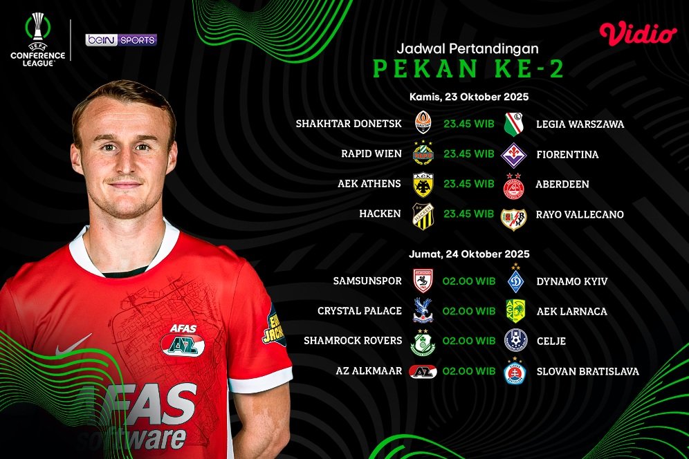 Catat Jadwal Europa Conference League 2025/26: Pekan Ke-2 Eksklusif di Vidio Catat Jadwal Europa Conference League 2025/26: Pekan Ke-2 Eksklusif di Vidio