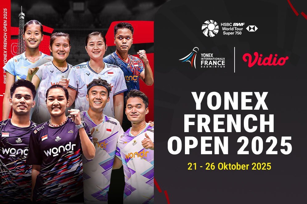 Saksikan dan Nonton Badminton YONEX French Open 2025, Eksklusif Tayang di Vidio Saksikan dan Nonton Badminton YONEX French Open 2025, Eksklusif Tayang di Vidio