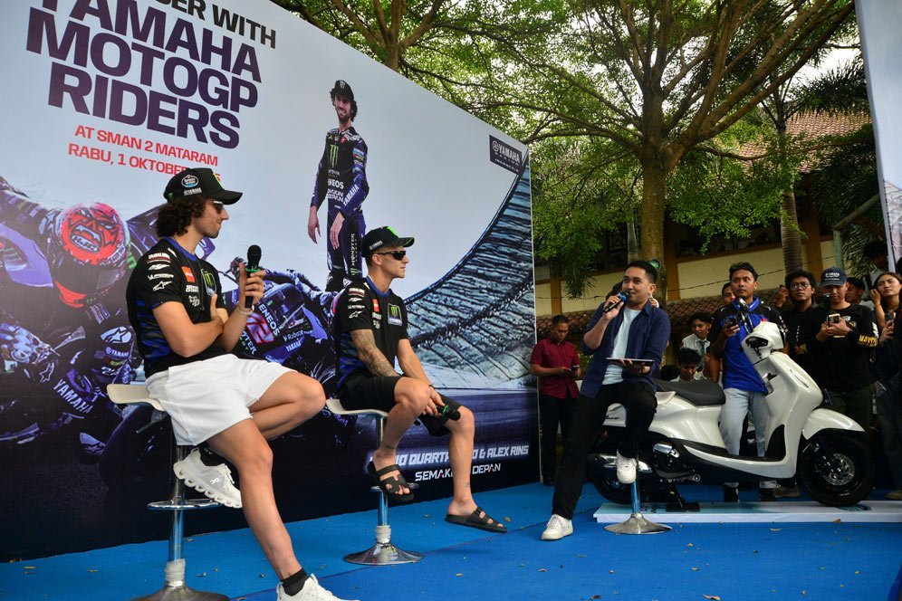 Fabio Quartararo dan Alex Rins Jumpa Ratusan Murid SMAN 2 Mataram, Teringat Masa Sekolah di Eropa