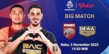 Saksikan dan Nonton Streaming BRI Super League: Borneo FC vs Dewa United, Tayang Eksklusif di Vidio Saksikan dan Nonton Streaming BRI Super League: Borneo FC vs Dewa United, Tayang Eksklusif di Vidio