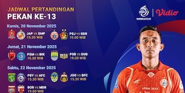 Simak BRI Super League 2025/26 Pekan ke-13, Tayang Eksklusif di Vidio