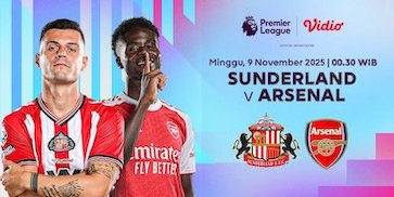 Nonton Liga Inggris 2025/26: Sunderland vs Arsenal Eksklusif di Vidio Nonton Liga Inggris 2025/26: Sunderland vs Arsenal Eksklusif di Vidio
