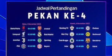 Cek Jadwal dan Nonton Liga Champions Pekan ke-4: Tayang Eksklusif di Vidio