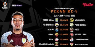 Simak Jadwal Liga Europa 2025/26 Pekan ke-5: Saksikan Live Eksklusif di Vidio