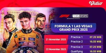Siaran Langsung F1 GP Las Vegas Grand Prix 2025, Tayang Eksklusif di Vidio