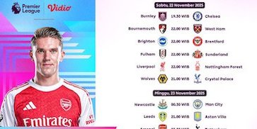 Simak Jadwal Liga Inggris 2025/26 Pekan ke-12 Tayang Eksklusif di Vidio