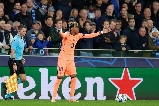 Senang Dapat Kesempatan Reaksi Lamine Yamal dalam liga Liga Champions antara Club Brugge vs Barcelona, Kamis (6/11/2025). (c) AP Photo/Geert Vanden Wijngaert