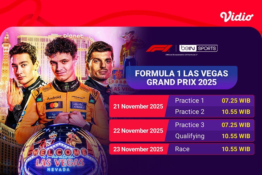 Siaran Langsung F1 GP Las Vegas Grand Prix 2025, Tayang Eksklusif di Vidio