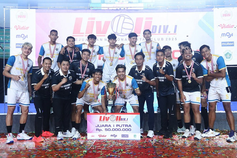 Kalahkan PBV Bukit Asam Tanjung Enim, Eka Mandiri Jaya Juarai Livoli Divisi 1 2025