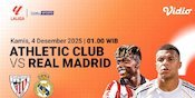 Link Siaran Langsung La Liga 2025/2026: Athletic Club vs Real Madrid, Tersedia Eksklusif di Vidio