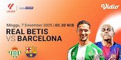 Saksikan Live Streaming La Liga Pekan ke-15 2025/2026: Real Betis vs Barcelona, Eksklusif di Vidio Saksikan Live Streaming La Liga Pekan ke-15 2025/2026: Real Betis vs Barcelona, Eksklusif di Vidio