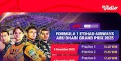 Link Live Streaming Formula 1 Etihad Airways Abu Dhabi Grand Prix 2025, Eksklusif di Vidio