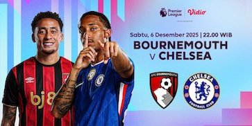 Link Live Streaming Liga Inggris Pekan ke-15: Bournemouth vs Chelsea, Eksklusif di Vidio
