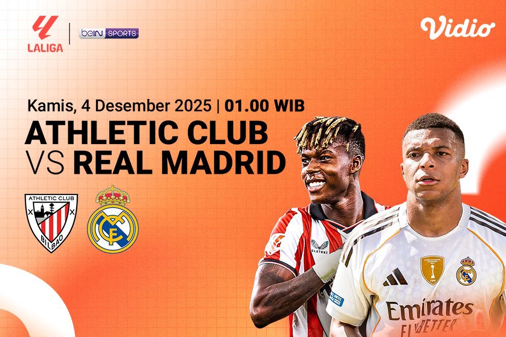 Link Siaran Langsung La Liga 2025/2026: Athletic Club vs Real Madrid, Tersedia Eksklusif di Vidio