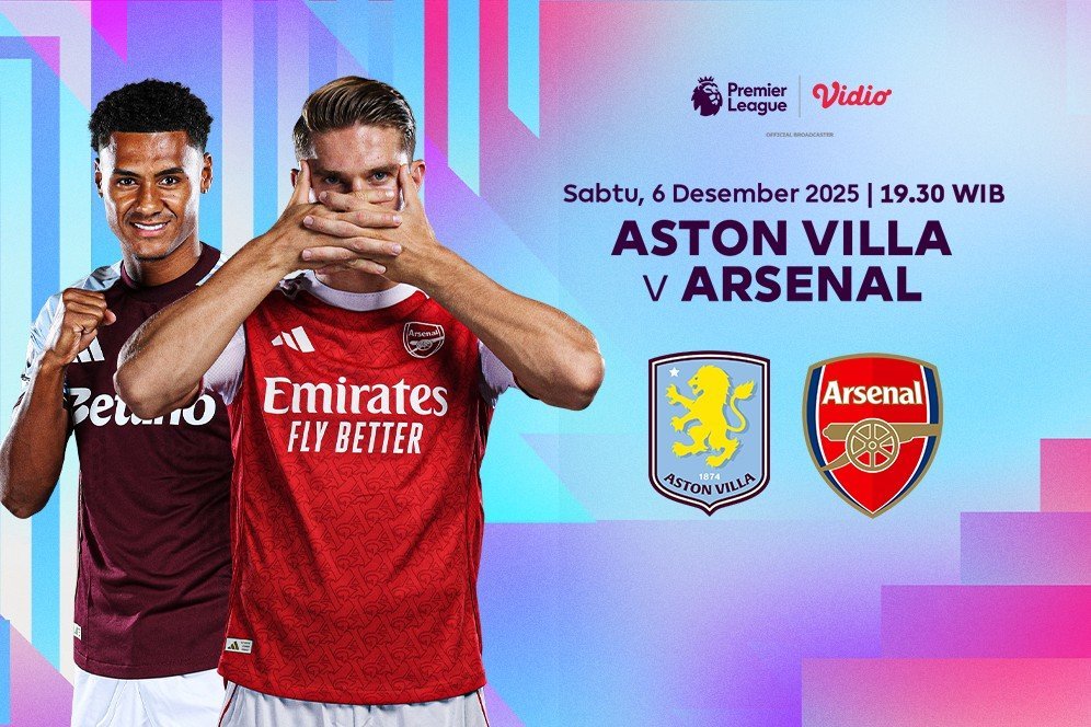 Link Live Streaming Liga Inggris Pekan ke-15: Aston Villa vs Arsenal, Tayang Eksklusif di Vidio