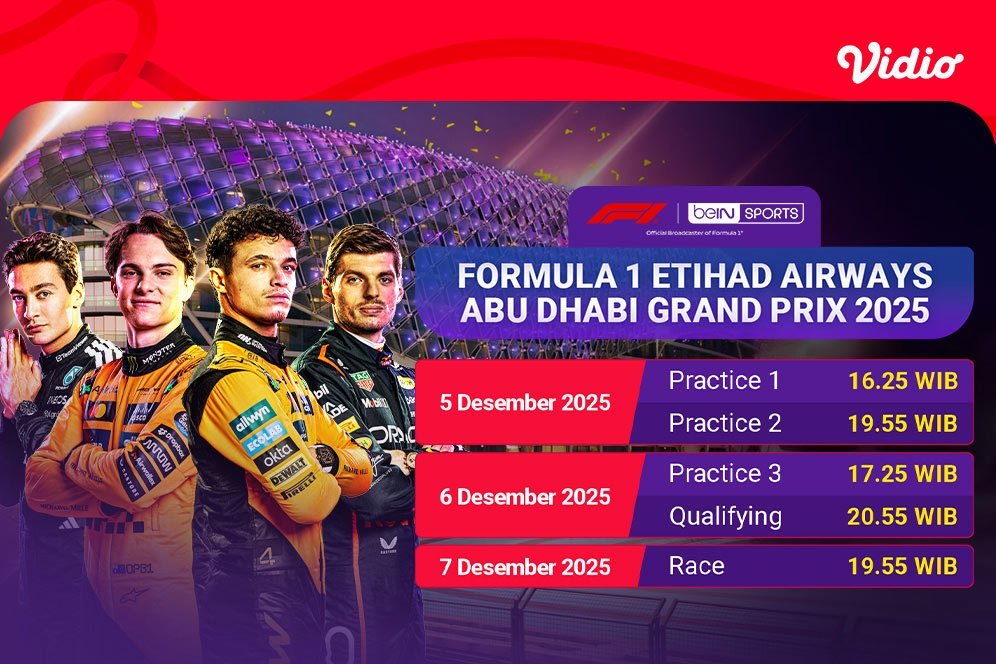 Link Live Streaming Formula 1 Etihad Airways Abu Dhabi Grand Prix 2025, Eksklusif di Vidio