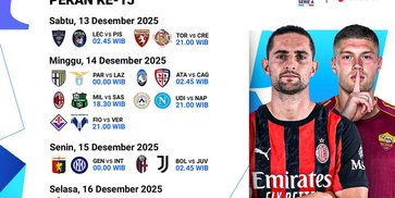 Jadwal Live Streaming Serie A 2025/26 Matchday 15 di Vidio Akhir Pekan Ini