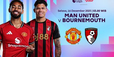 Nonton Siaran Langsung Liga Inggris Pekan ke-16: Manchester United vs Bournemouth, Tayang di Vidio Nonton Siaran Langsung Liga Inggris Pekan ke-16: Manchester United vs Bournemouth, Tayang di Vidio