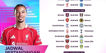 Berikut Jadwal dan Siaran Pertandingan Liga Inggris Pekan ke-16, Tayang di Vidio Berikut Jadwal dan Siaran Pertandingan Liga Inggris Pekan ke-16, Tayang di Vidio