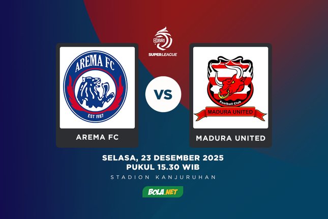 Jadwal dan Live Streaming Arema FC vs Madura United