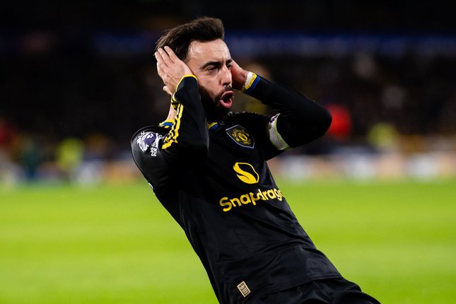 Sosok yang Layak Jadi Kapten MU Selebrasi Bruno Fernandes usai membobol gawang Wolverhampton (c) MUFC Official