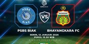 Prediksi BRI Super League: PSBS Biak vs Bhayangkara FC 12 Januari 2026