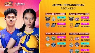 Link Live Streaming Proliga 2026 Matchweek 3 di Vidio Pekan Ini Link Live Streaming Proliga 2026 Matchweek 3 di Vidio Pekan Ini