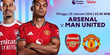 Link Siaran Langsung Liga Inggris: Arsenal vs Manchester United di Vidio, 25 Januari 2026 Link Siaran Langsung Liga Inggris: Arsenal vs Manchester United di Vidio, 25 Januari 2026