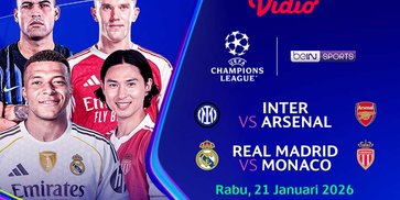 Link Live Streaming Liga Champions 2025/26 Matchweek 7 di Vidio Pekan Ini