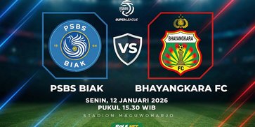 Prediksi BRI Super League: PSBS Biak vs Bhayangkara FC 12 Januari 2026