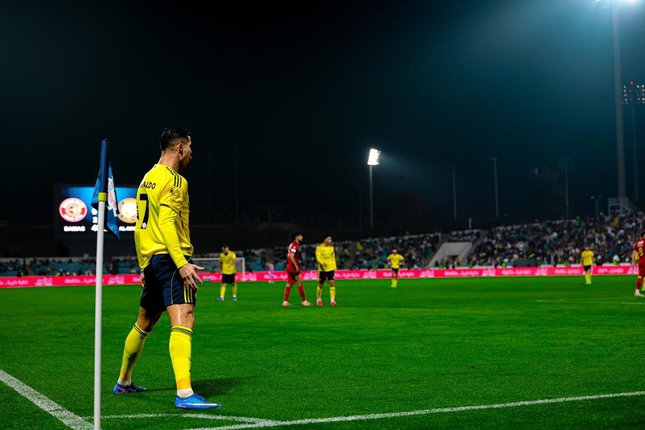 Momen selebrasi gol Cristiano Ronaldo di laga Damac vs Al Nassr, Liga Arab Saudi 2025/2026 (c) Official X Al Nassr