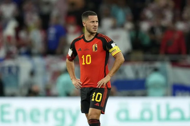 Eden Hazard ketika memperkuat Timnas Belgia. (c) AP Photo/Francisco Seco