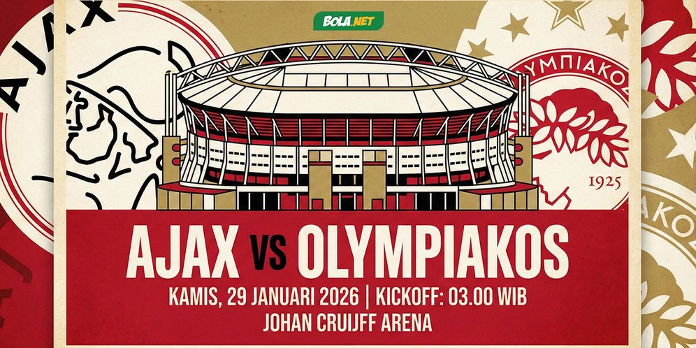 Live Streaming Ajax vs Olympiacos - Link Nonton Liga Champions/UCL di Vidio