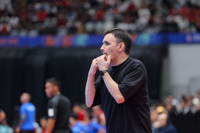 Hector Souto ketika melatih Timnas Indonesia di Piala Asia Futsal 2026 (c) Bagaskara Lazuardi