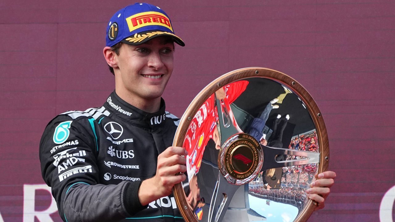 Sengit Kontra Charles Leclerc, George Russell Puji Kinerja Mercedes Usai Menangi Formula 1 GP Australia 2026