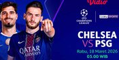 Chelsea vs PSG di Vidio: Misi Comeback Sulit The Blues di Champions League