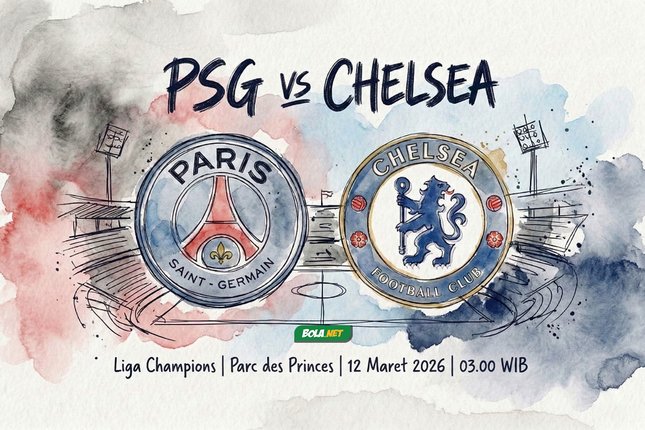 PSG akan bertemu Chelsea di babak 16 besar Liga Champions 2025-2026. (c) Bola.net