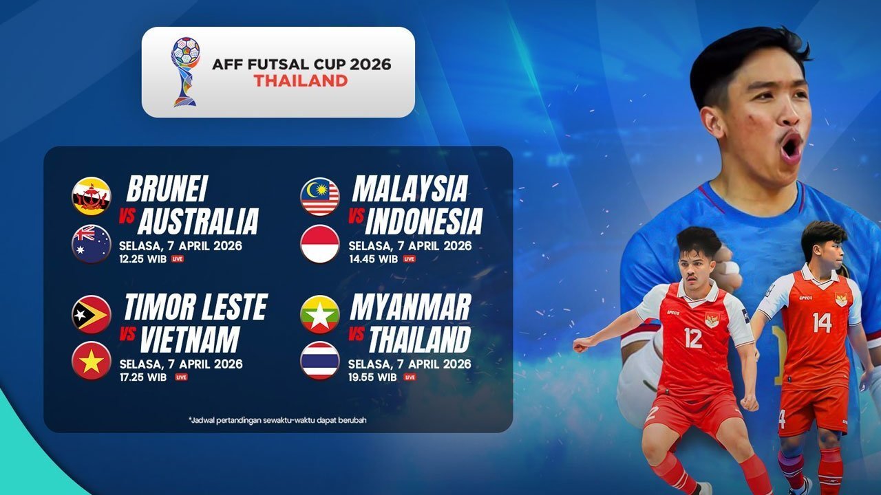 Jadwal dan Live Streaming Timnas Futsal Indonesia vs Malaysia Hari Ini, Selasa 7 April 2026 Jadwal dan Live Streaming Timnas Futsal Indonesia vs Malaysia Hari Ini, Selasa 7 April 2026