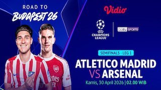 Link Live Streaming Atletico Madrid vs Arsenal - Semifinal Liga Champions