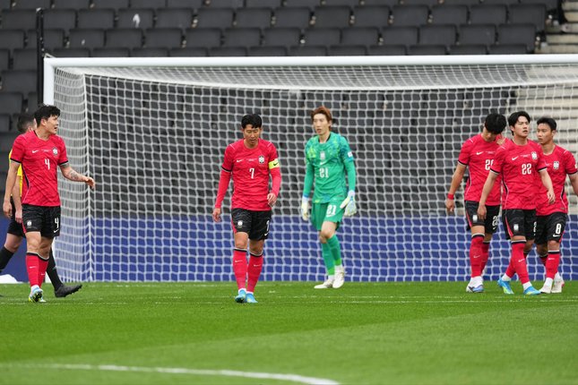 Prediksi Kiprah di Piala Dunia 2026 Ekspresi skuad Timnas Korea Selatan usai kebobolan melawan Pantai Gading (c) AP Photo/Dave Shopland