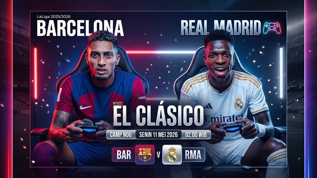 Barcelona vs Real Madrid: El Clasico Edisi Penentu Gelar Juara La Liga 2025/20026