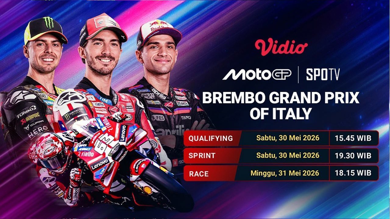 Saksikan Live Streaming MotoGP Brembo Grand Prix of Italy di Vidio Saksikan Live Streaming MotoGP Brembo Grand Prix of Italy di Vidio