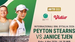 Siaran Langsung WTA Internazionali BNL d'Italia: Janice Tjen vs Peyton Tears di Vidio Siaran Langsung WTA Internazionali BNL d'Italia: Janice Tjen vs Peyton Tears di Vidio